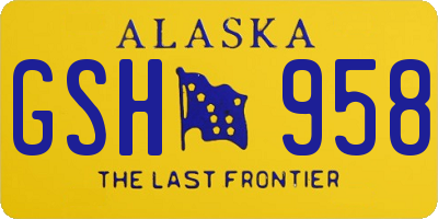 AK license plate GSH958