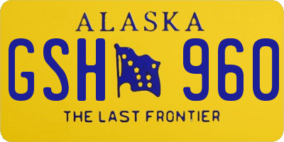 AK license plate GSH960