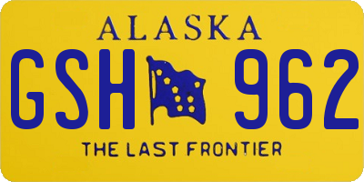 AK license plate GSH962