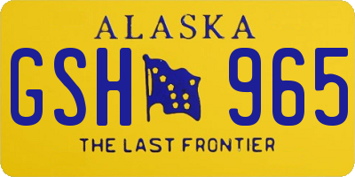 AK license plate GSH965