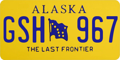 AK license plate GSH967