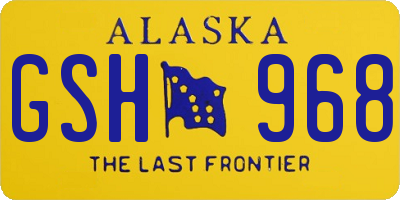 AK license plate GSH968