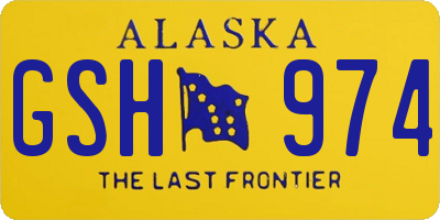 AK license plate GSH974