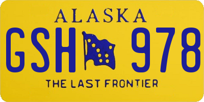 AK license plate GSH978