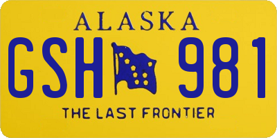 AK license plate GSH981