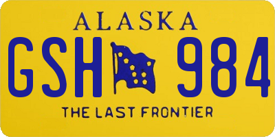 AK license plate GSH984