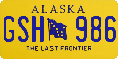 AK license plate GSH986