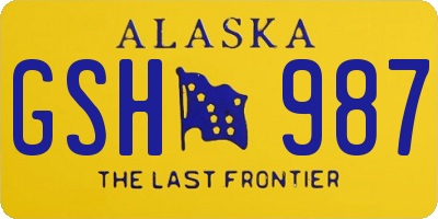 AK license plate GSH987