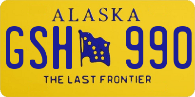 AK license plate GSH990