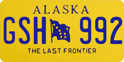 AK license plate GSH992