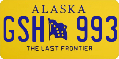 AK license plate GSH993