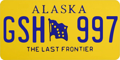 AK license plate GSH997