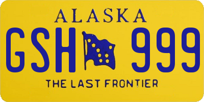 AK license plate GSH999