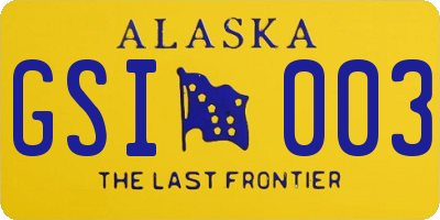 AK license plate GSI003