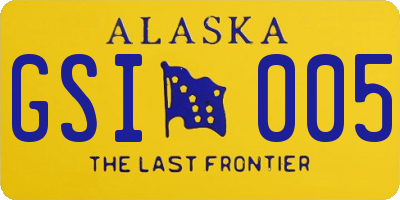 AK license plate GSI005