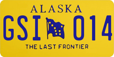 AK license plate GSI014