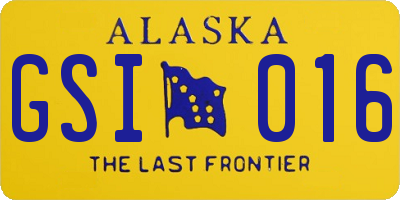 AK license plate GSI016