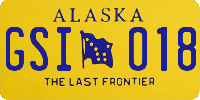 AK license plate GSI018