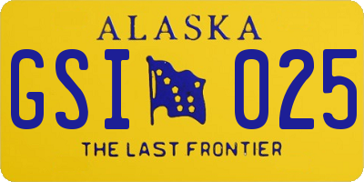 AK license plate GSI025