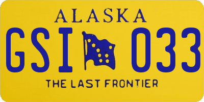 AK license plate GSI033