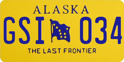 AK license plate GSI034