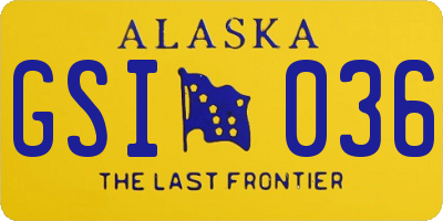 AK license plate GSI036