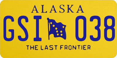 AK license plate GSI038