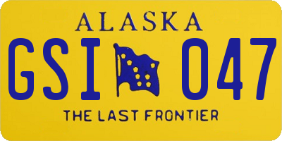 AK license plate GSI047