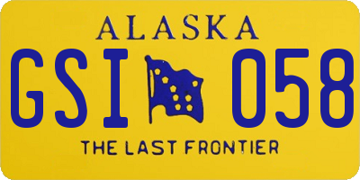 AK license plate GSI058