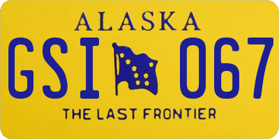 AK license plate GSI067