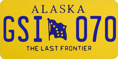 AK license plate GSI070