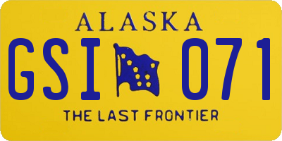 AK license plate GSI071