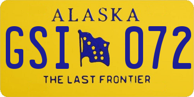 AK license plate GSI072