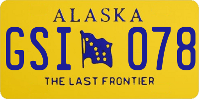 AK license plate GSI078