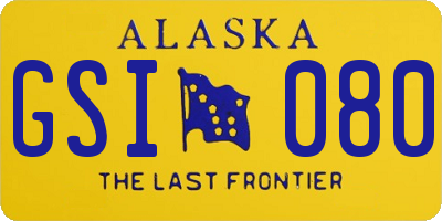 AK license plate GSI080