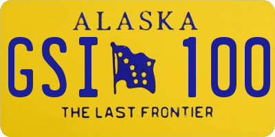 AK license plate GSI100