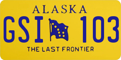 AK license plate GSI103