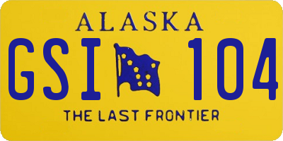 AK license plate GSI104