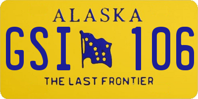 AK license plate GSI106