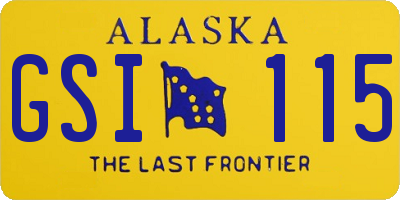 AK license plate GSI115