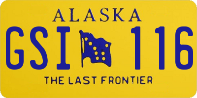 AK license plate GSI116