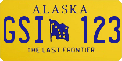 AK license plate GSI123