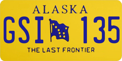 AK license plate GSI135