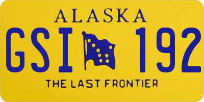 AK license plate GSI192