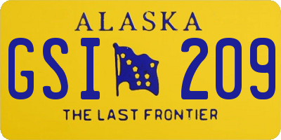 AK license plate GSI209