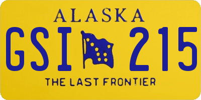 AK license plate GSI215