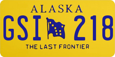 AK license plate GSI218