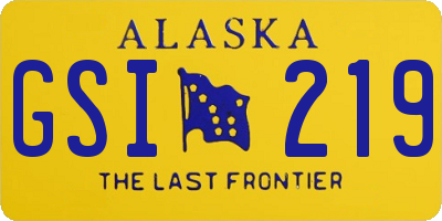 AK license plate GSI219