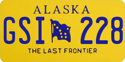 AK license plate GSI228