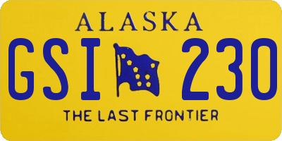 AK license plate GSI230